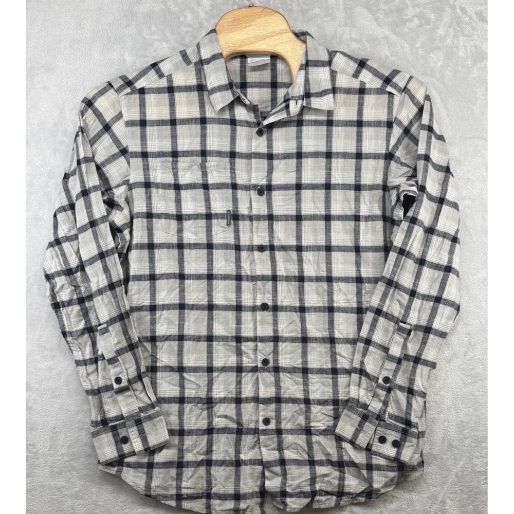 Columbia Plaid Long Sleeve Button-Up Shirt Pockets Lightweight Men's Size L